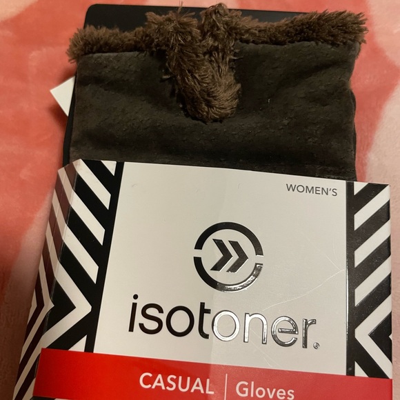 New Brown Leather Isotoner Gloves - Sz M - Picture 2 of 7